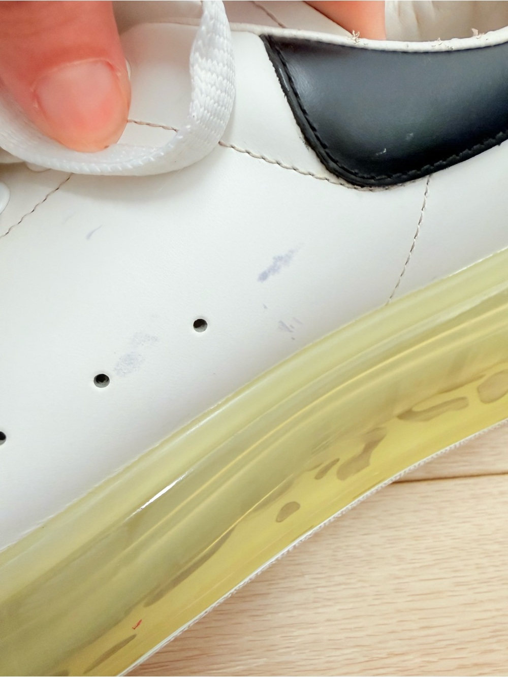 ALEXANDER MCQUEEN Woman’s  Oversized Transparent Sole Sneakers Size 9 - Picture 14 of 16